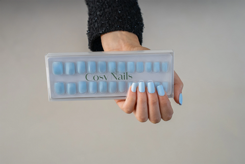 Press-On Nails Bleu coton