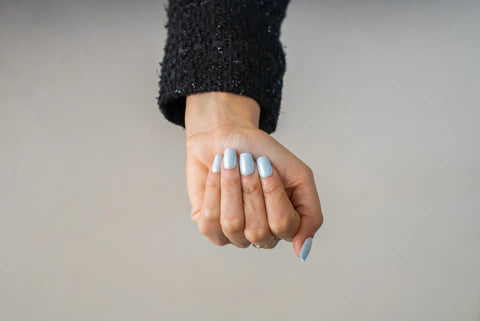 Press-On Nails Bleu glacier