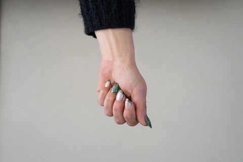 Press-On Nails Kaki nacré