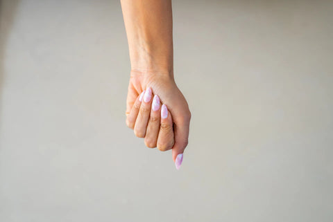Press-On Nails Marbre de rose
