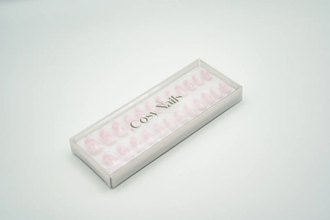 Press-On Nails Marbre de rose