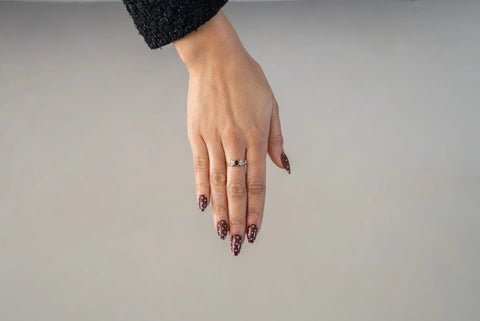 Press-On Nails Moka rose poisé