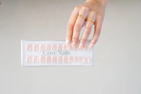 Press-On Nails Perle de nacre rosé