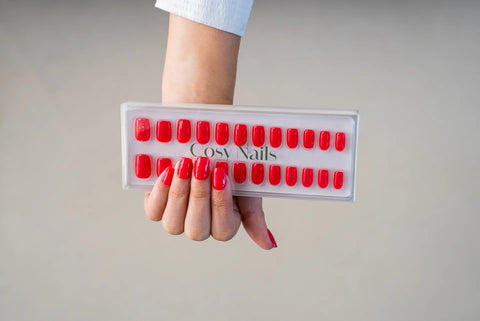 Press-On Nails Rouge coquelicot