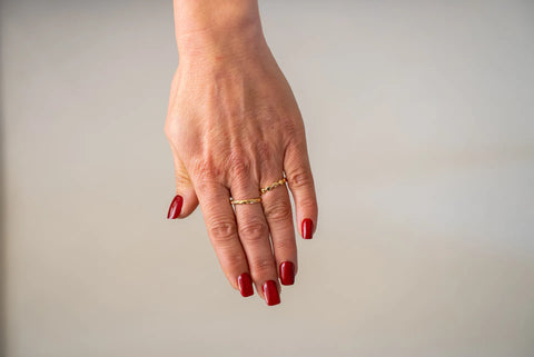 Press-On Nails Rouge scintillant