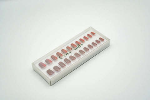 Press-On Nails Rouge scintillant