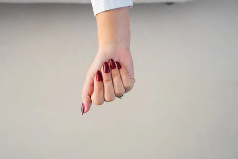 Press-On Nails Velours de bordeaux